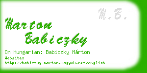 marton babiczky business card